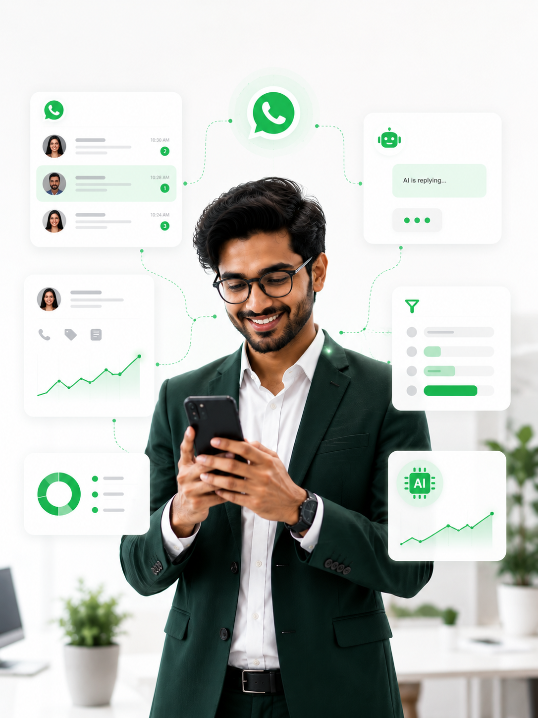 OMNI AI ecosystem: WhatsApp inbox, AI agent, CRM and analytics
